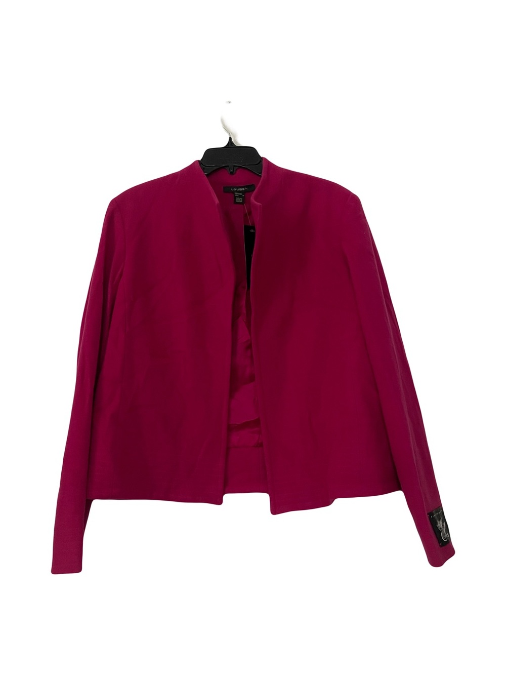 Louben  Open-Front Collarless Blazer in Fuchsia